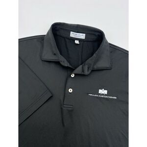 Peter Millar Polo Shirt Mens Medium Black Summer Comfort Casual Golf Embroidered